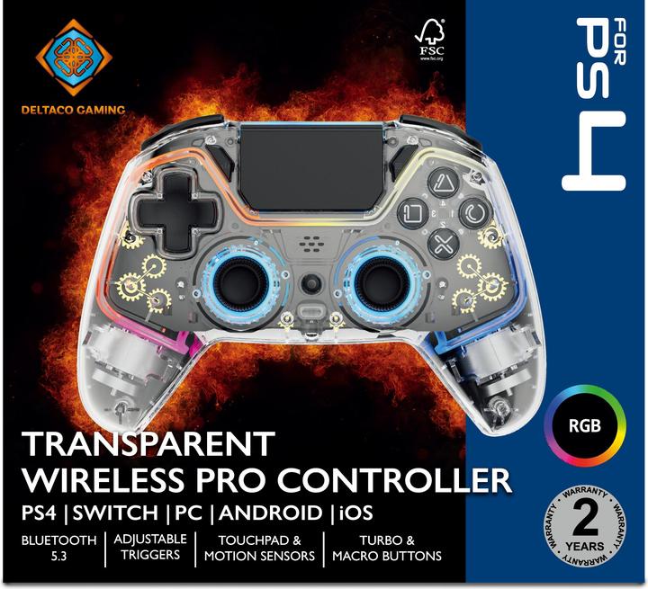Actual product image Deltaco Gaming PS4 wireless controller (Switch OLED, Switch, PC, Android, iOS, PS4, PS4 Pro)