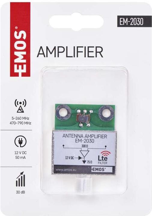 Immagine prodotto Emos Preamplificatore d'antenna 30dB VHF/UHF (Amplificatore)