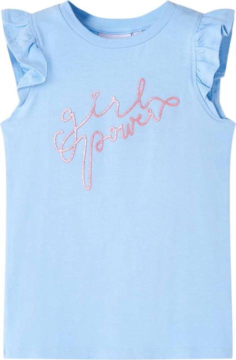 VidaXL Kinder-T-Shirt mit Rüschenärmeln Hellblau 140,Material (140)