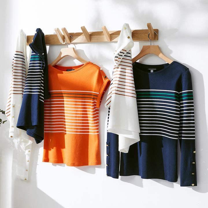 Actual product image Anne Weyburn Striped T-Shirt (40)