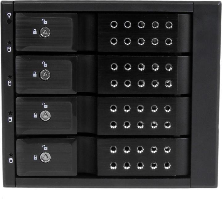 Actual product image StarTech 4-fold 3.5" carrierless SATA hard disk drive aluminium removable frame