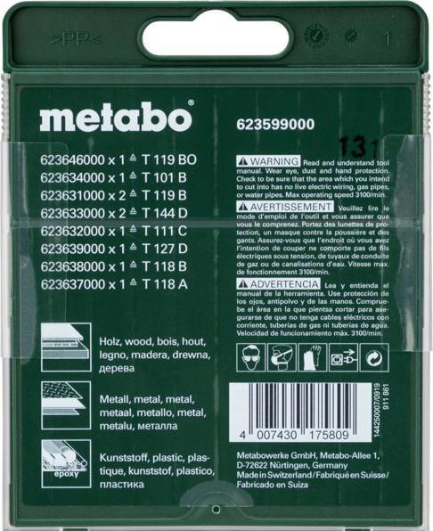 Produktbild Metabo Stichsageblattsortiment Promotion 10-Teilig