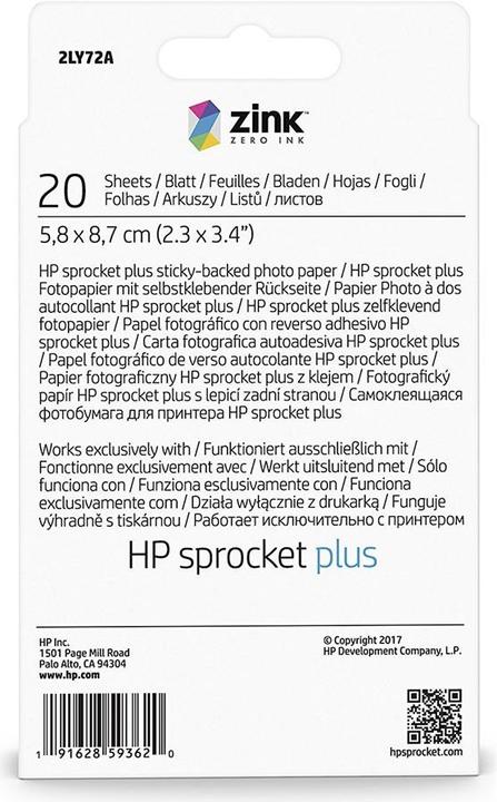 Actual product image HP Sprocket Plus Fotopapier Zink (258 g/m², Special, 20 x)