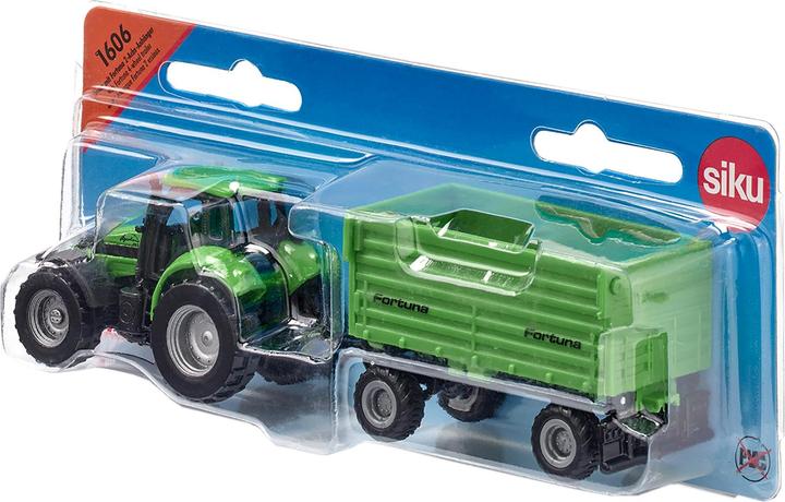 Actual product image Siku DEUTZ-FAHR with Fortuna 2-axle trailer