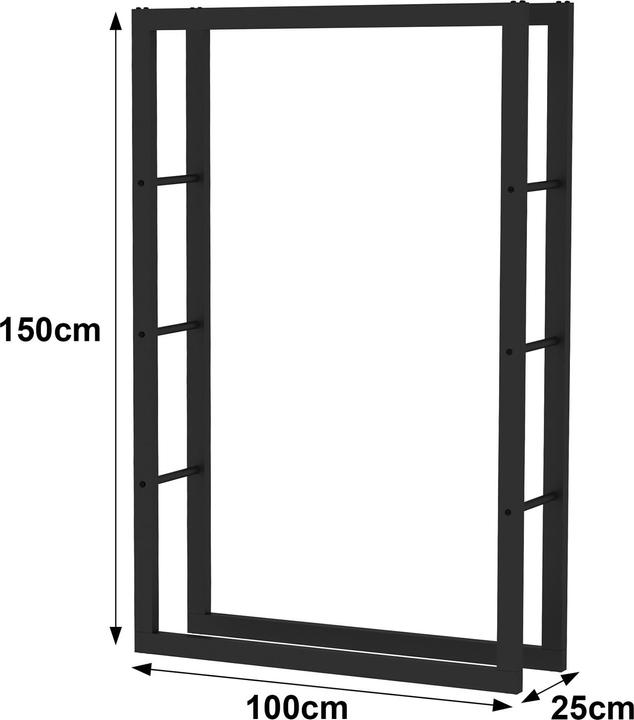 Produktbild Wiltec Toboli Kaminholzregal 150x25x100cm Metall Kaminholzständer Innen Aussen Brennholz (150 x 25 x 100 cm)