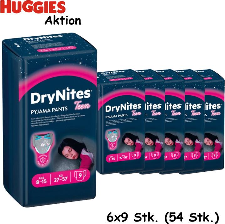 Image du produit Huggies ACTION : DryNites 8 -15 ans (27-57 kg) 6 x 9 pcs (54 pcs) (1 pièce(s))