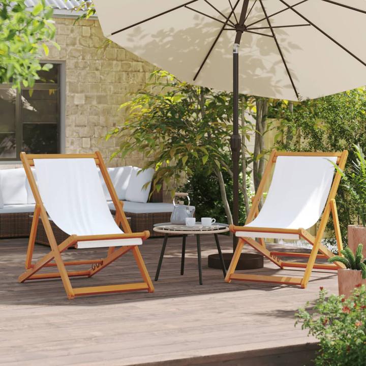 Produktbild VidaXL Klappbare Strandstühle 2 Stk. Stoff (127 cm)