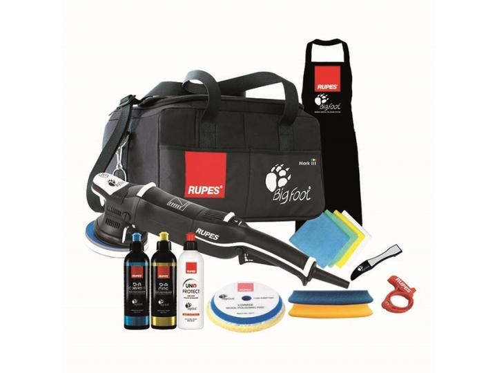 Productafbeelding Rupes Excentrische polijstmachine LHR 15 Merk III Kit LUX met 2 sponzen, 2 wollen pads, 3