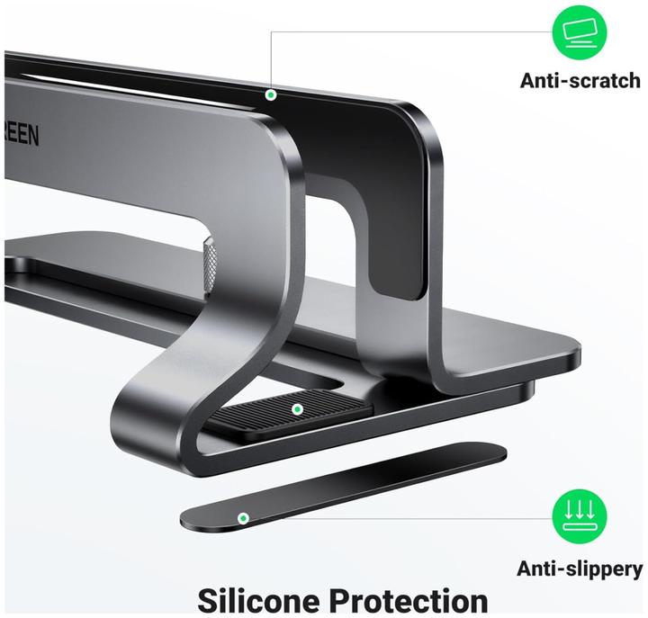 Actual product image Ugreen 45622 Stand Vertical Laptop Holder Gray
