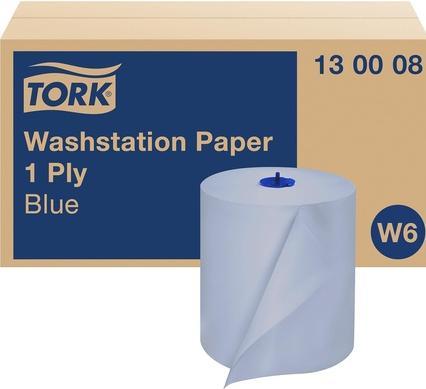 Produktbild Tork Standard Papier Wischtücher Blau W6 Papierrolle 250m - 6er Pack (6 x)