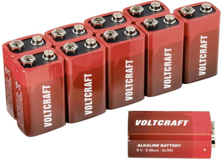 Image du produit Voltcraft 6LR61 (10 pcs, 9V Block, 550 mAh)