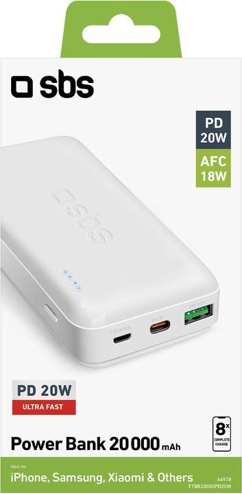 Image du produit SBS Power Bank (20000 mAh, 20 W, 74 Wh)
