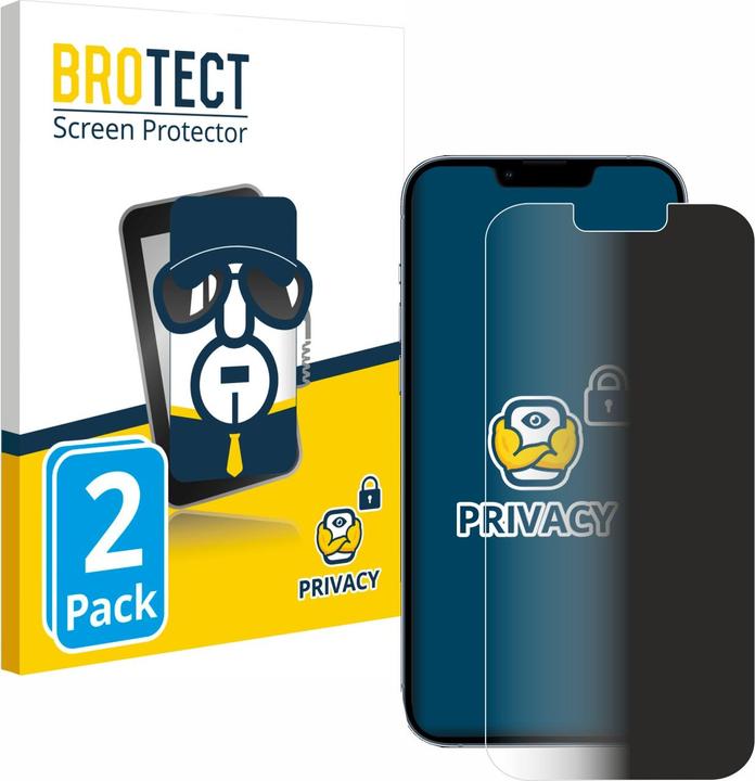 Productafbeelding BROTECT Anti-spionnetje privacyfolie Beschermfolie tegen blauw licht (2 Stuk, Apple iPhone 13 Pro Max)