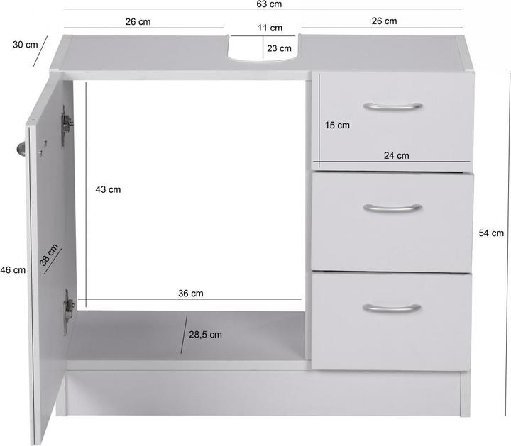 Image du produit Wohnling Armoire de base (63 x 30 x 54 cm)