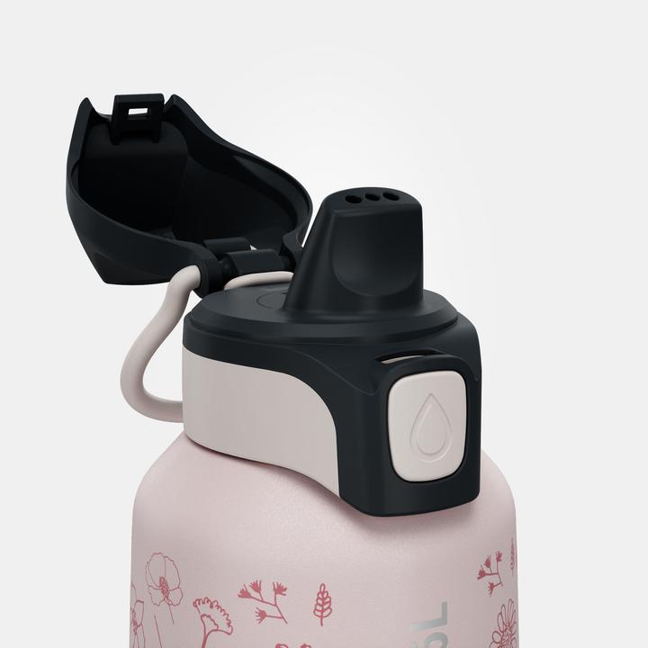 Image du produit Quechua Gourde 0,6 l pour enfants en acier inoxydable avec bouchon à ouverture rapide - rose (0.60 l)