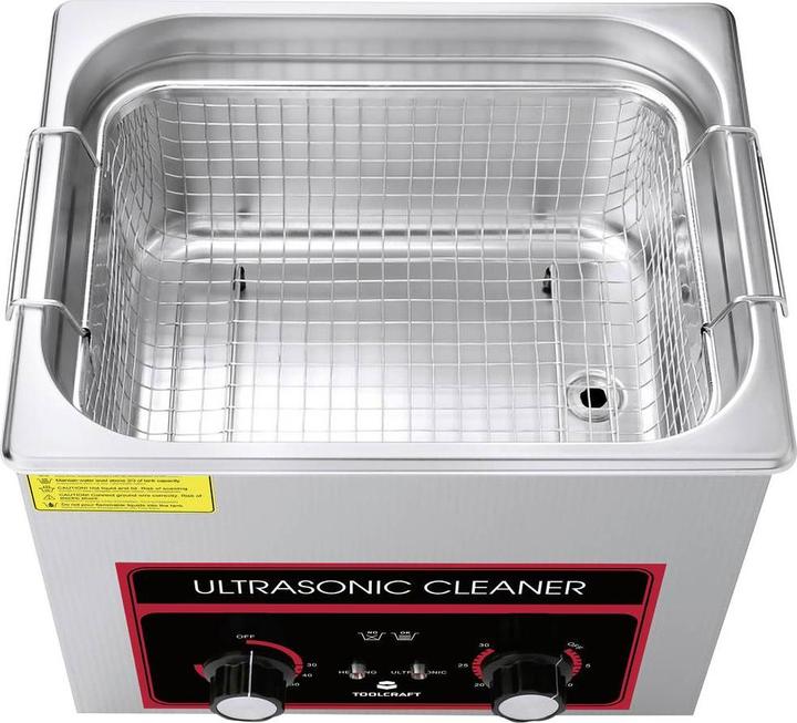 Produktbild Toolcraft Ultraschallreiniger Werkstatt, Schmuck, Bürobedarf 240W 10l mit Heizung, mit Reinigungsko (40 kHz, 10000 ml)