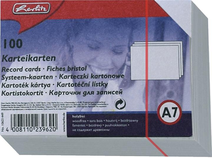 Produktbild Herlitz Karteikarten (A7, 170 g/m², 100 x)