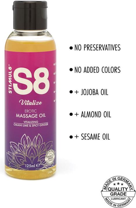 Actual product image Stimul8 S8 Massage Oil 125ml (125 ml)
