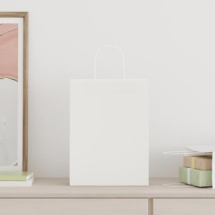 Image du produit VidaXL Sacs en papier kraft 250 pcs. avec anse Blanc 26x12x35 cm Sac en papier (Pochette cadeau, 250 x)
