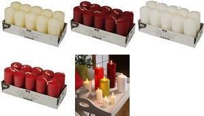 Produktbild Papstar Stumpenkerzen, 40 mm, rot, 10er Pack Durchmesser: 40 mm, Höhe: 90 mm, Brenndauer: ca. 9 Stunden (10 Stk.)