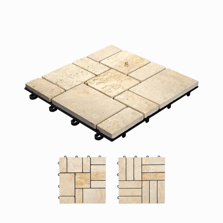 Actual product image Florco Balcony & Terrace Slabs Stone Traveltine Roma (4 x, 30 x 30 cm)