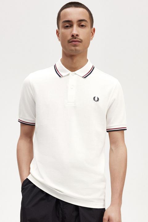 Actual product image Fred Perry Twin Tipped Polo Shirt Short Sleeve Snow White (L)