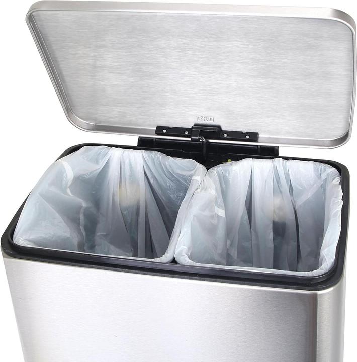 Image du produit EKO Poubelle à pédale E-Cube 10+9 litres inox (19 l)