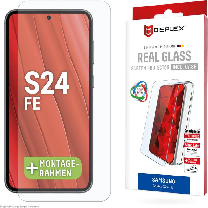 Produktbild Displex Real Glass, 2D Panzerglas + Handyhülle (1 Stück, Samsung Galaxy S24 FE)