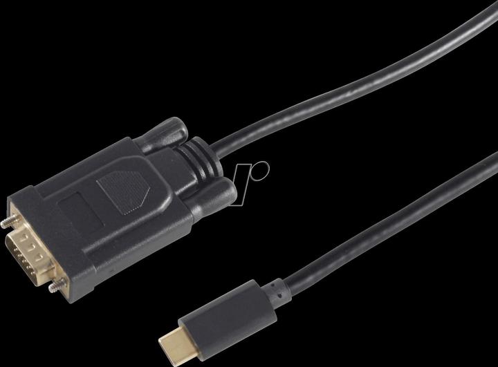 Actual product image Shiverpeaks BS10-59185 Video cable adapter 1.8 m USB Type-C VGA (D-Sub) Black (1.80 m, VGA)