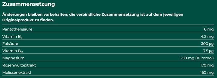 Nährwerte und Zutaten Berocca PRO Nerva (1 Stück, Granulat, 248 g)