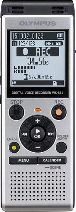 Actual product image Olympus WS-852 Internal Memory & Flash Card Silver Dictaphone (4 GB)