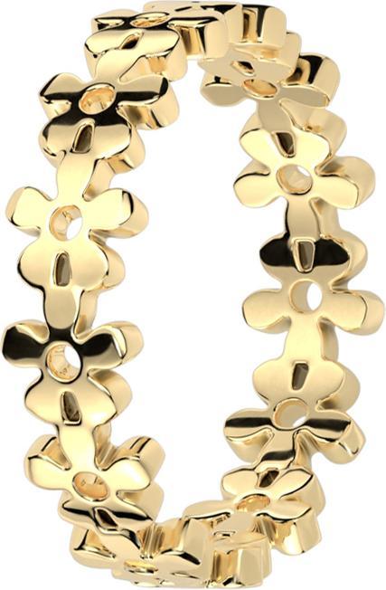Produktbild Star Piercing Ring vergoldet verbundene Blumen (Chirurgenstahl 316L, ohne Messing)