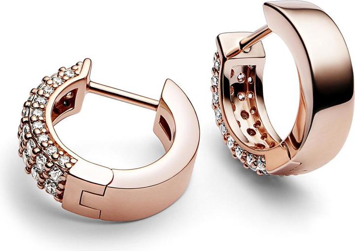 Image du produit Pandora Timeless Boucles d'oreilles pavé double rangée - 282622C01 (Métal, plaqué or rose)