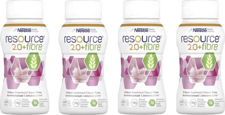 Produktbild Resource 2.0+Fibre Drink Erdbeer (Erdbeere, 4 x)