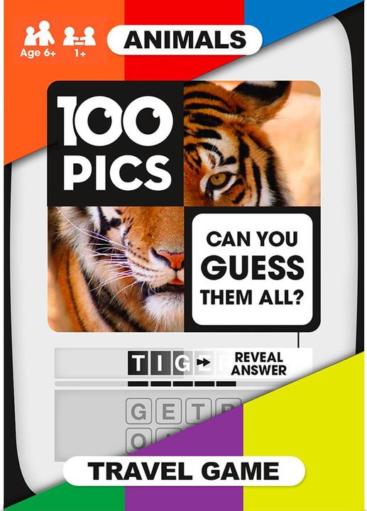 Actual product image Asmodée 100 PICS Animals Travel Game - Family Flash Cards, Pocket Puzzles For Kids And Adults (English)