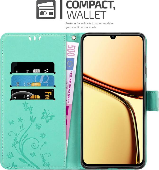 Produktbild Cadorabo Hülle für Realme C61 / C63 mit Blumen Muster (CAT S61, Realme C63)
