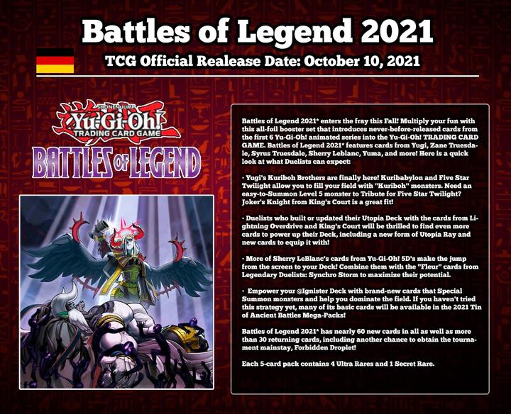 Actual product image Yu-Gi-Oh Brothers of Legend Booster Pack (German, Booster Pack)