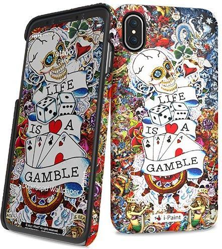 Image du produit I-Paint Étui rigide fin pour iPhone XS/X - Tattoo (Apple iPhone X)