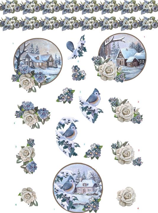 Actual product image Card Deco Essentials 3D Punch Book "Winter Charm (16 x)
