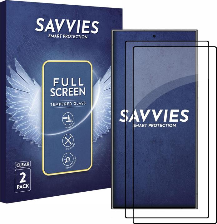 Actual product image Savvies Full-screen armoured glass screen protector (2 Piece, Samsung Galaxy S24 Ultra)