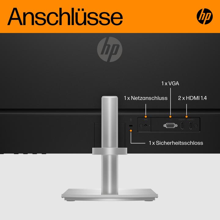Actual product image HP M27h FHD Monitor 68,58cm 27inch IPS 1920x1080 16:9 300cd/m2 5ms VGA 2xHDMI Black/Silver (P) (1920 x 1080 pixels, 27")