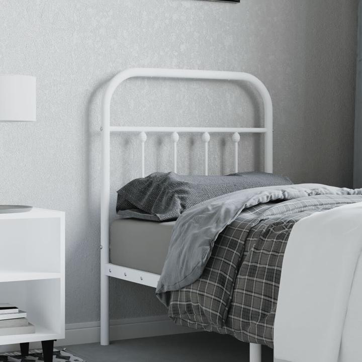 Produktbild VidaXL Kopfteil Metall Weiss 75 cm, Farbe: Weiss, Material (80 x 3 x 100 cm)