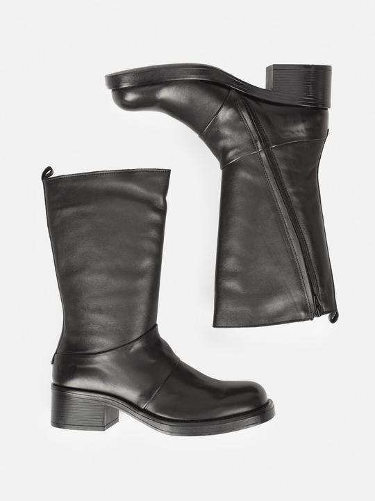 Produktbild Felmini JULITE D930 Bikerstiefel mit quadratischem Vorderteil, gefertigt aus echtem, weichem schwarzem Leder (40)