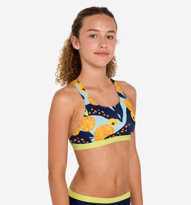 Produktbild Nabaiji Sportbikini Oberteil Mädchen - 100 Vega Hotu orange/grün (122)