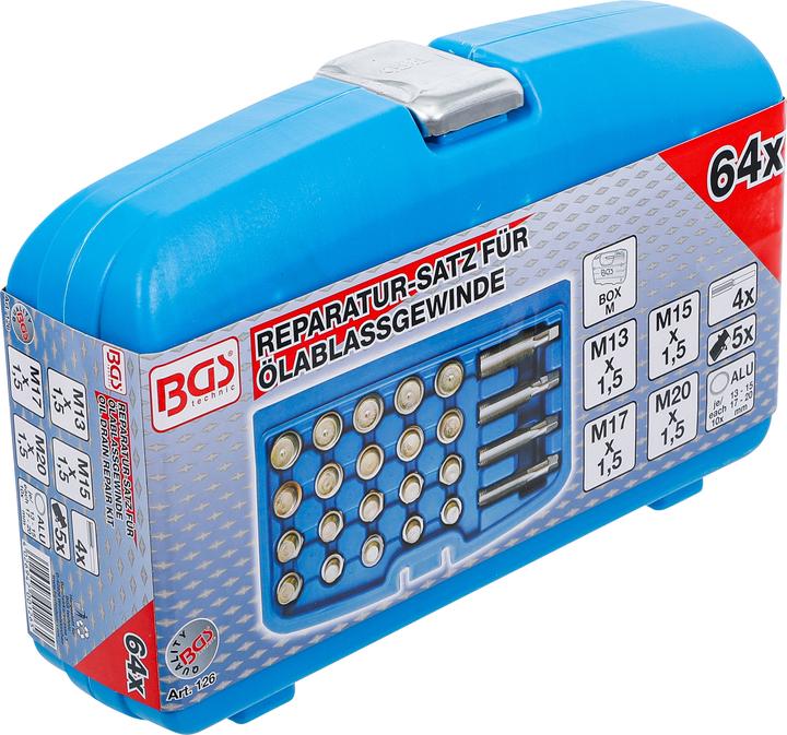 Produktbild BGS Reparatursatz für Öl-Ablass-Gewinde 64-tlg.