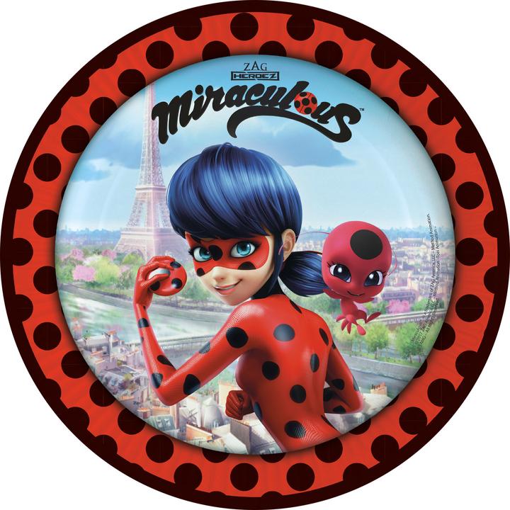 Amscan Disposable paper plates Miraculous (8 x)