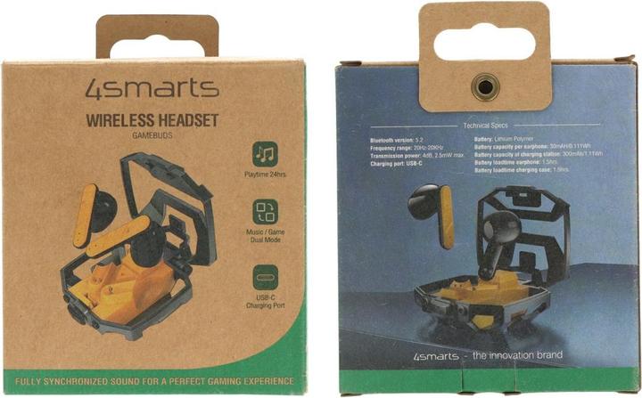 Productafbeelding 4smarts TWS Bluetooth koptelefoon GameBuds (Geen ruisonderdrukking, 24 h, Bedraad)