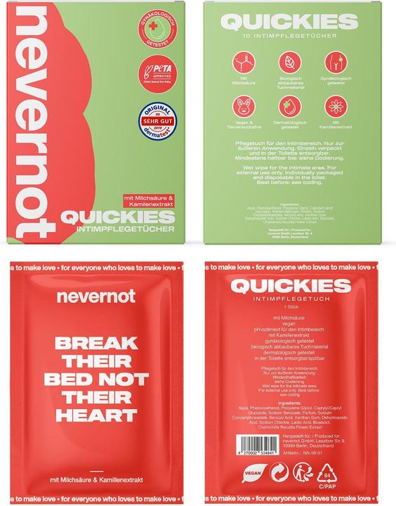 Image du produit NeverNot Quickies (275.63 ml, Lingettes intimes)