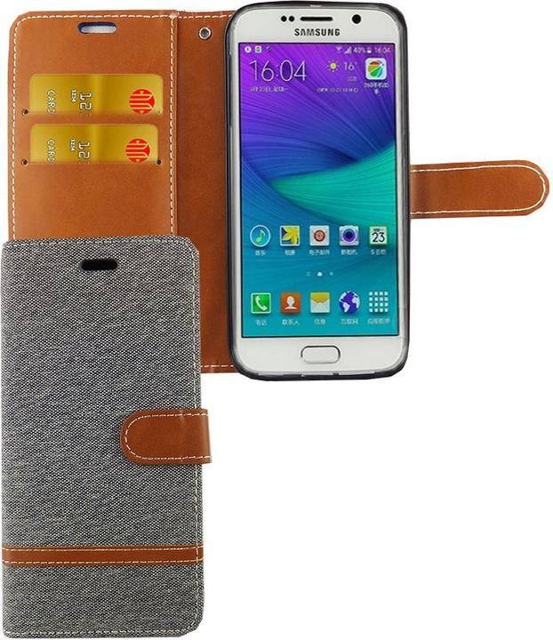 Produktbild König Design Hülle Handy Schutz für Samsung Galaxy S6 Edge Case Cover Tasche Wallet Etui Neu (Samsung Galaxy S6 Edge)