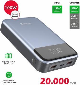 Immagine prodotto Swissten POWER BANK 20000 mAh 100W PRO NOTEBOOKY (20000 mAh, 100 W, 100 Wh)